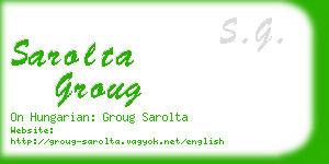 sarolta groug business card